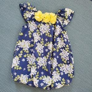 Blue and yellow dressy flower jumper